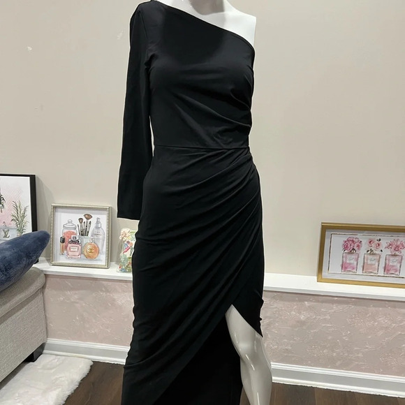 Sarin Mathews Womens One Shoulder Long Sleeve Cocktail Dresses - Picture 1 of 5